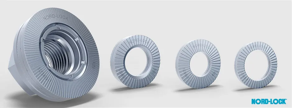 Nord-Locks breda sortiment av brickor och hjulmuttrar med killåsningsteknologi